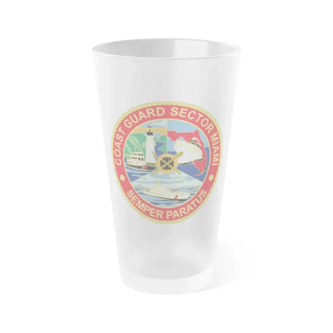 USCG Sector Miami (U.S. Coast Guard) Frosted Pint Glass 16oz Default Title - Go Mug Yourself