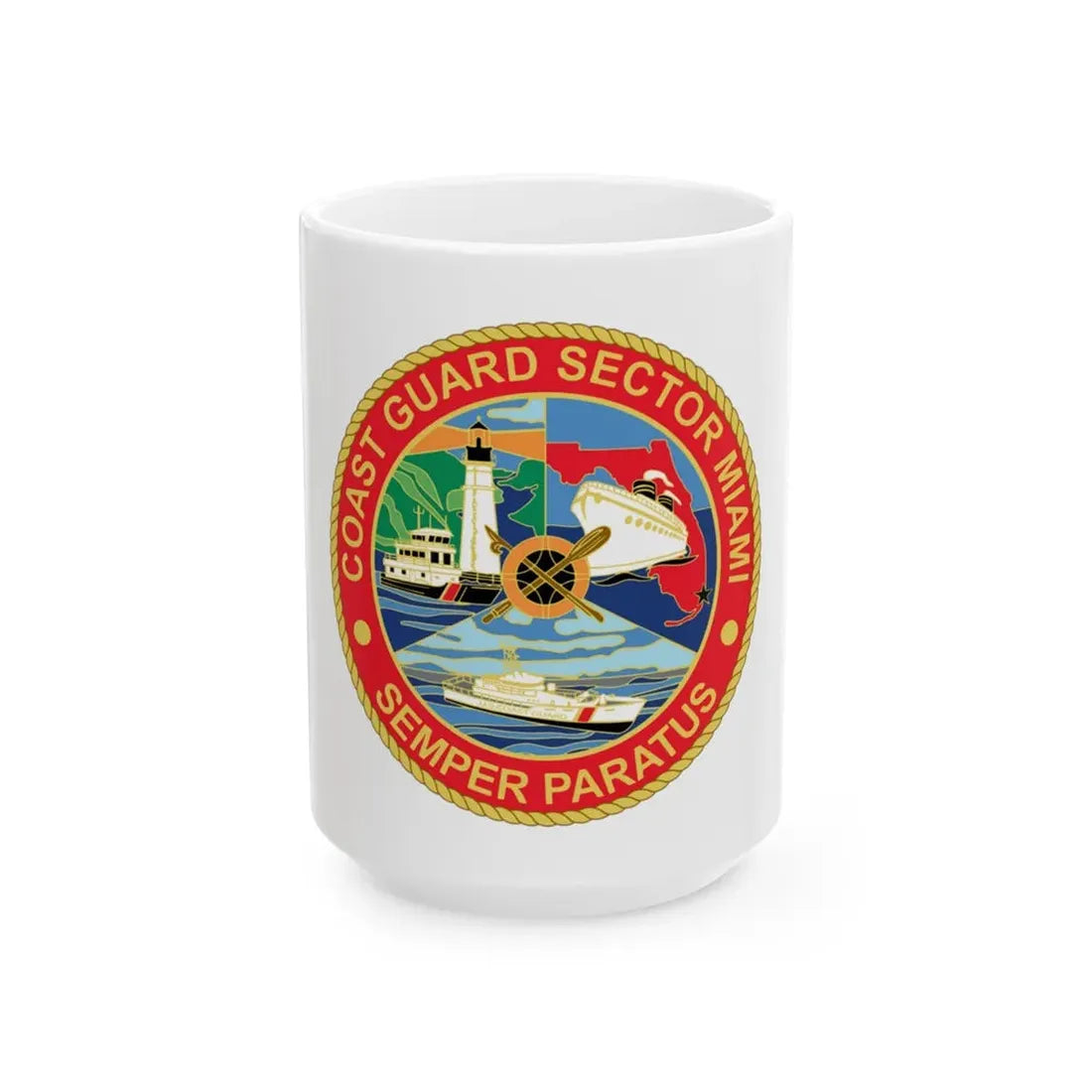 USCG Sector Miami (U.S. Coast Guard) White Coffee Mug 15oz - Go Mug Yourself