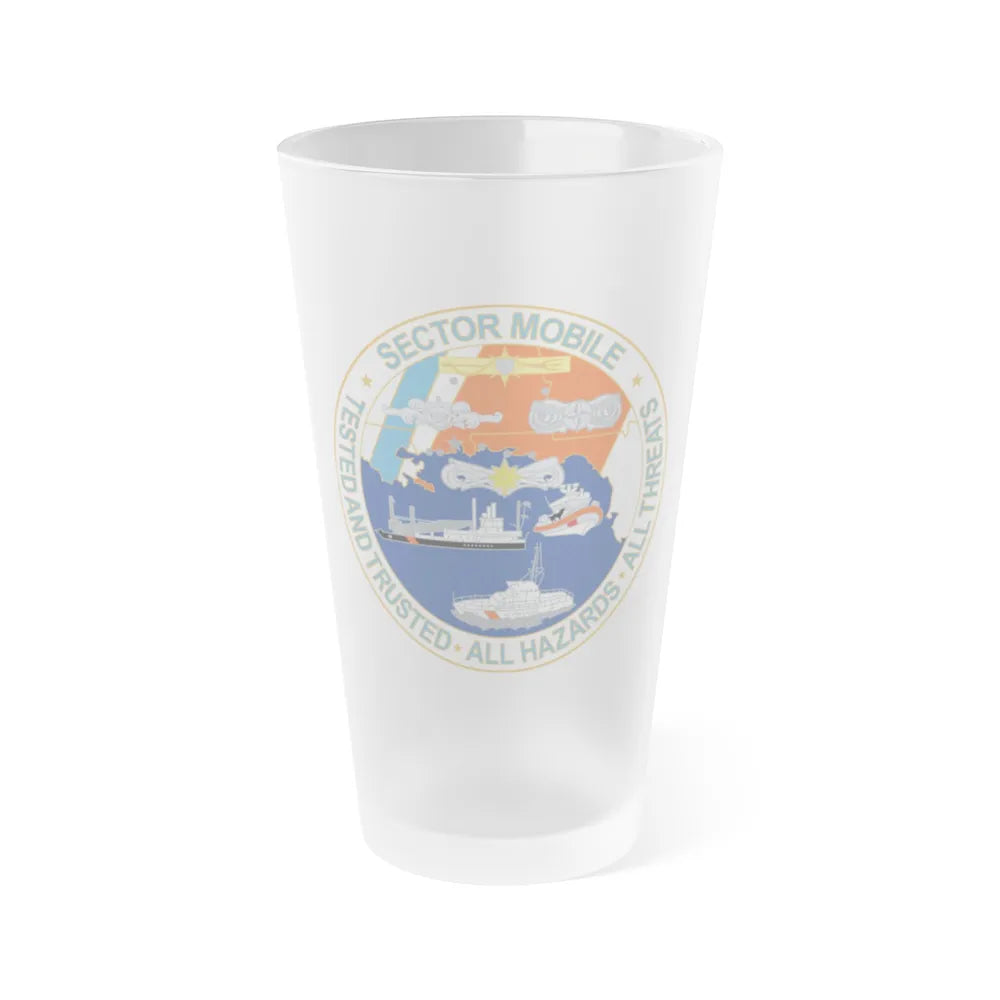 USCG Sector Mobile (U.S. Coast Guard) Frosted Pint Glass 16oz-Go Mug Yourself