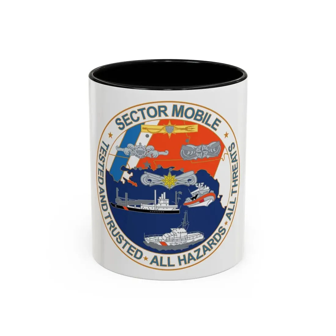 USCG Sector Mobile (U.S. Coast Guard) Accent Coffee Mug 11oz Black - Go Mug Yourself