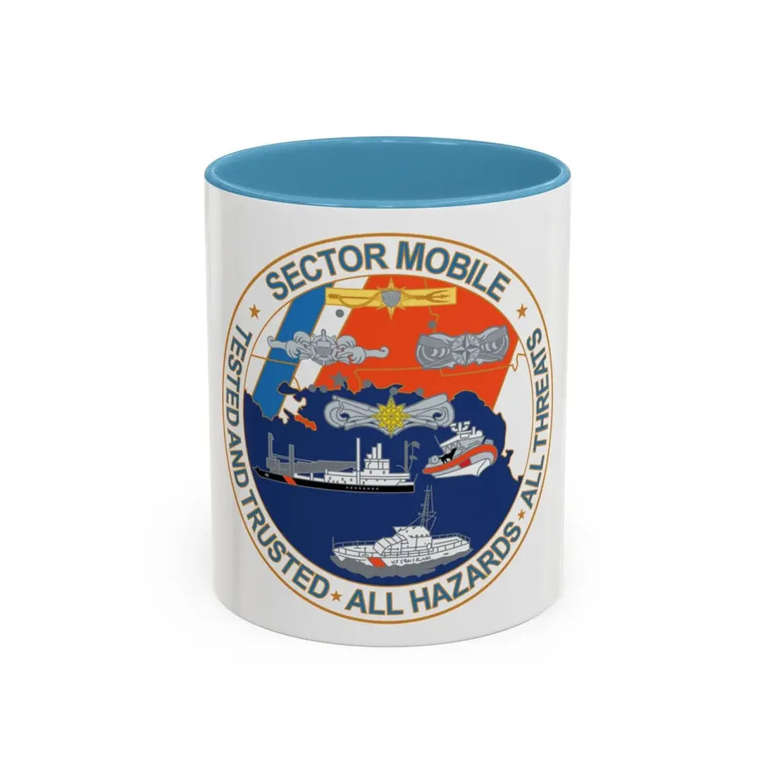 USCG Sector Mobile (U.S. Coast Guard) Accent Coffee Mug 11oz Light Blue - Go Mug Yourself