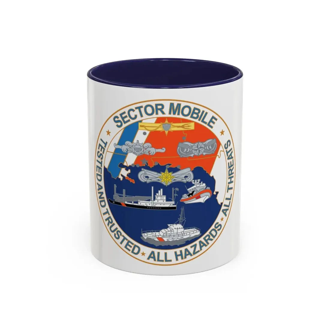USCG Sector Mobile (U.S. Coast Guard) Accent Coffee Mug 11oz Navy - Go Mug Yourself