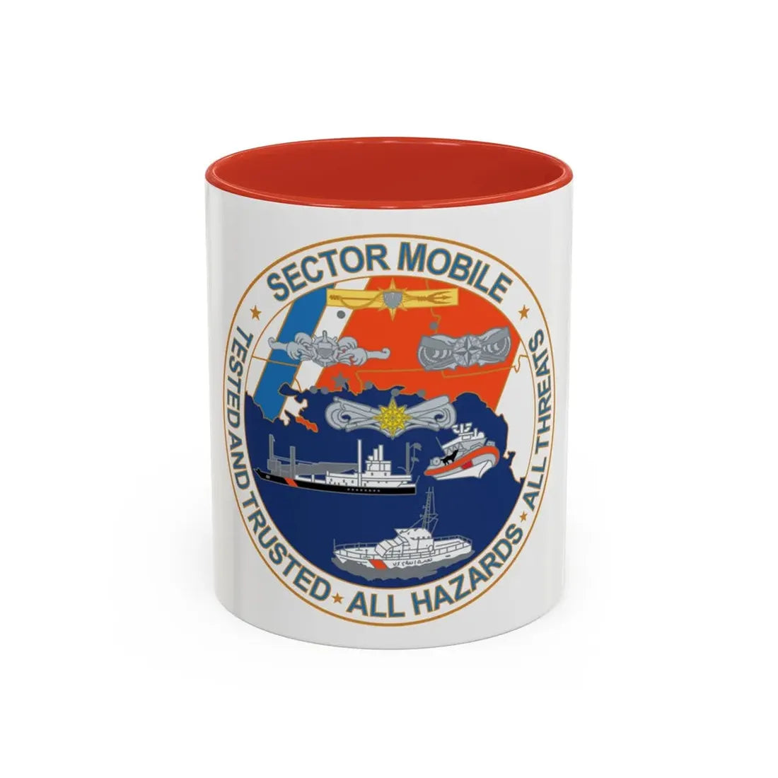 USCG Sector Mobile (U.S. Coast Guard) Accent Coffee Mug 11oz Red - Go Mug Yourself