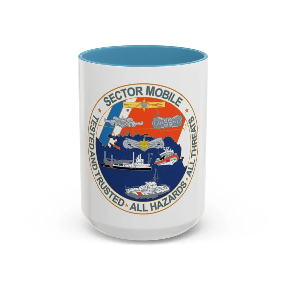 USCG Sector Mobile (U.S. Coast Guard) Accent Coffee Mug 15oz Light Blue - Go Mug Yourself