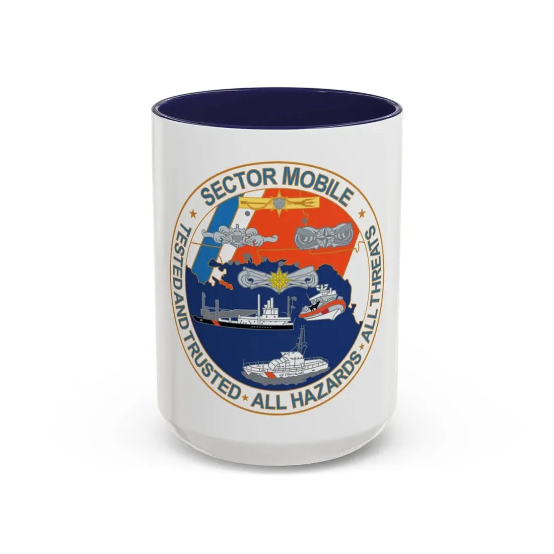 USCG Sector Mobile (U.S. Coast Guard) Accent Coffee Mug 15oz Navy - Go Mug Yourself