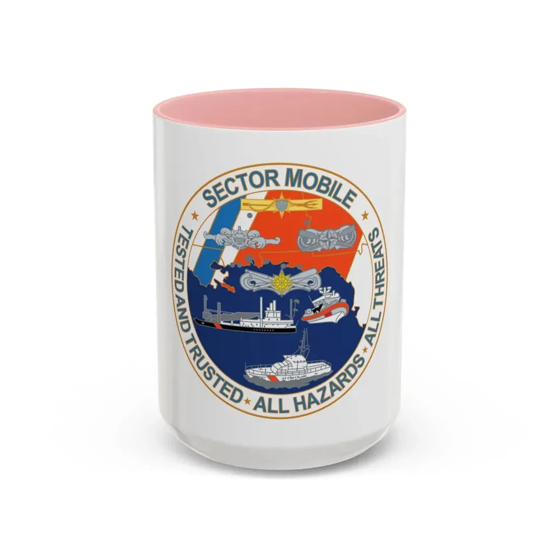 USCG Sector Mobile (U.S. Coast Guard) Accent Coffee Mug 15oz Pink - Go Mug Yourself