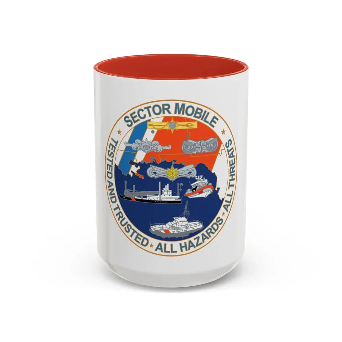 USCG Sector Mobile (U.S. Coast Guard) Accent Coffee Mug 15oz Red - Go Mug Yourself