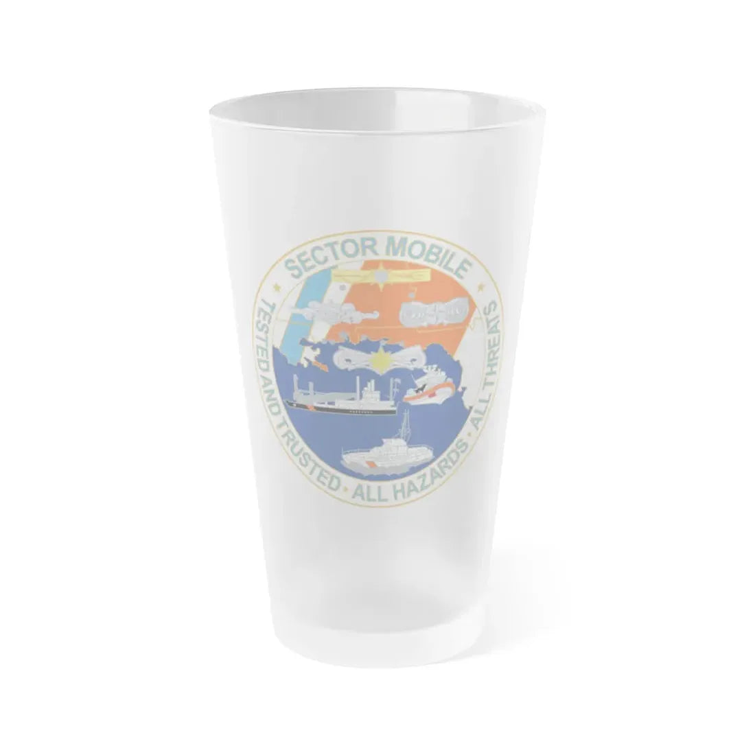 USCG Sector Mobile (U.S. Coast Guard) Frosted Pint Glass 16oz Default Title - Go Mug Yourself
