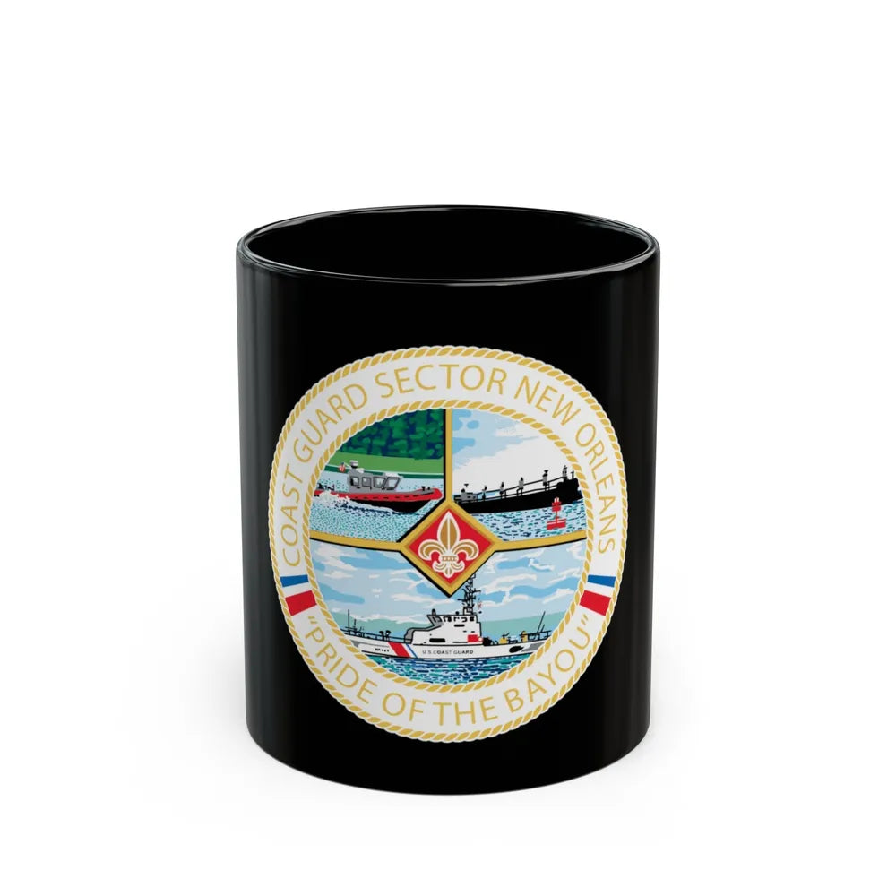 USCG Sector New Orleans Pride of the Bayou (U.S. Coast Guard) Black Coffee Mug-11oz-Go Mug Yourself