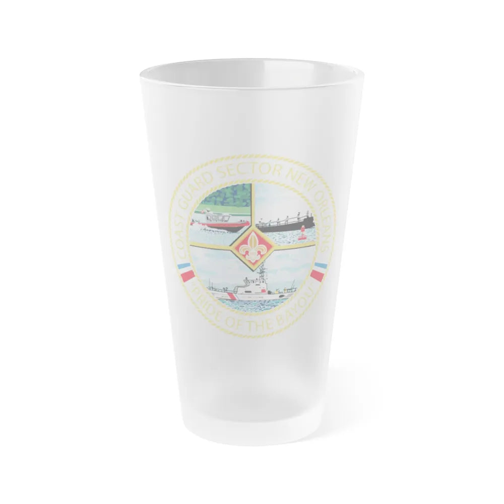 USCG Sector New Orleans Pride of the Bayou (U.S. Coast Guard) Frosted Pint Glass 16oz-Go Mug Yourself