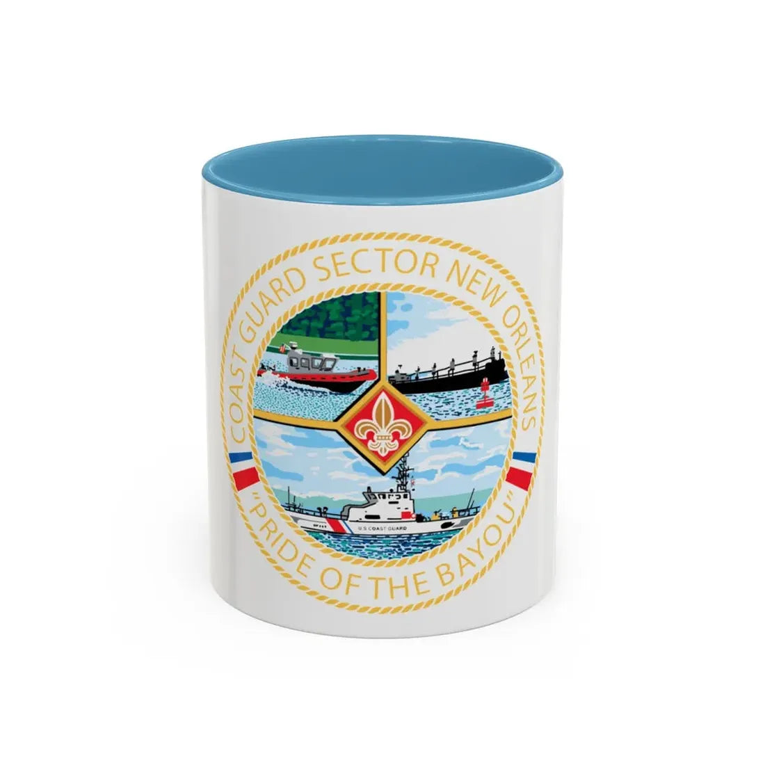 USCG Sector New Orleans   Pride of the Bayou (U.S. Coast Guard) Accent Coffee Mug 11oz Light Blue - Go Mug Yourself