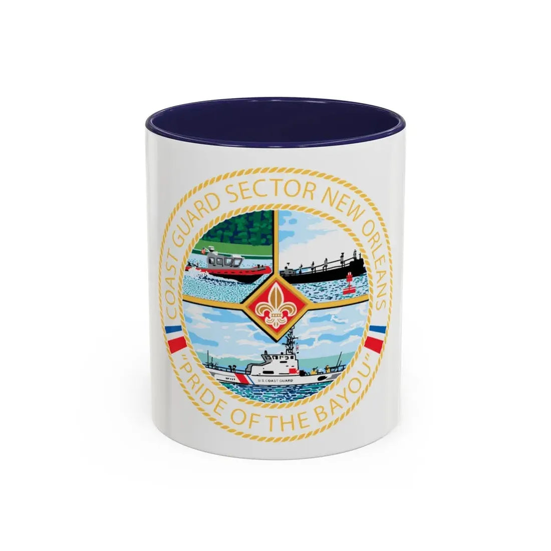 USCG Sector New Orleans   Pride of the Bayou (U.S. Coast Guard) Accent Coffee Mug 11oz Navy - Go Mug Yourself