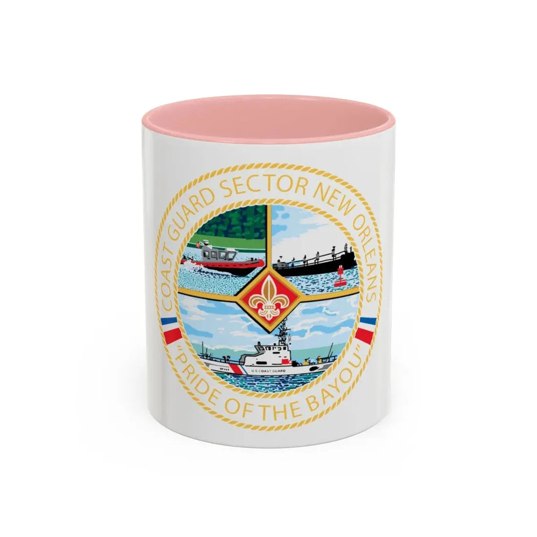 USCG Sector New Orleans   Pride of the Bayou (U.S. Coast Guard) Accent Coffee Mug 11oz Pink - Go Mug Yourself