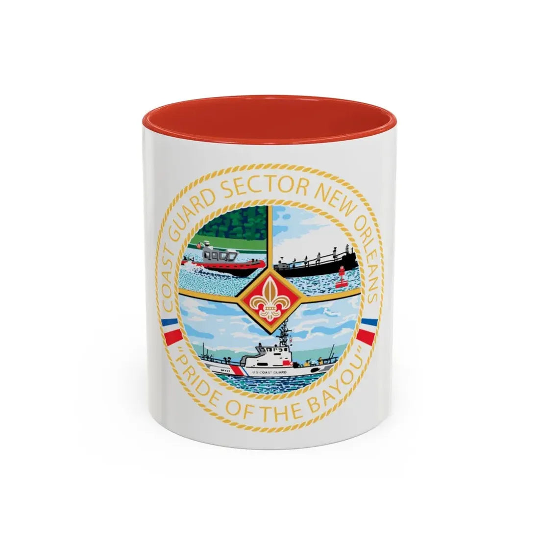 USCG Sector New Orleans   Pride of the Bayou (U.S. Coast Guard) Accent Coffee Mug 11oz Red - Go Mug Yourself