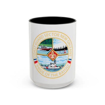 USCG Sector New Orleans   Pride of the Bayou (U.S. Coast Guard) Accent Coffee Mug 15oz Black - Go Mug Yourself