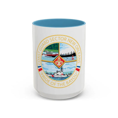 USCG Sector New Orleans   Pride of the Bayou (U.S. Coast Guard) Accent Coffee Mug 15oz Light Blue - Go Mug Yourself