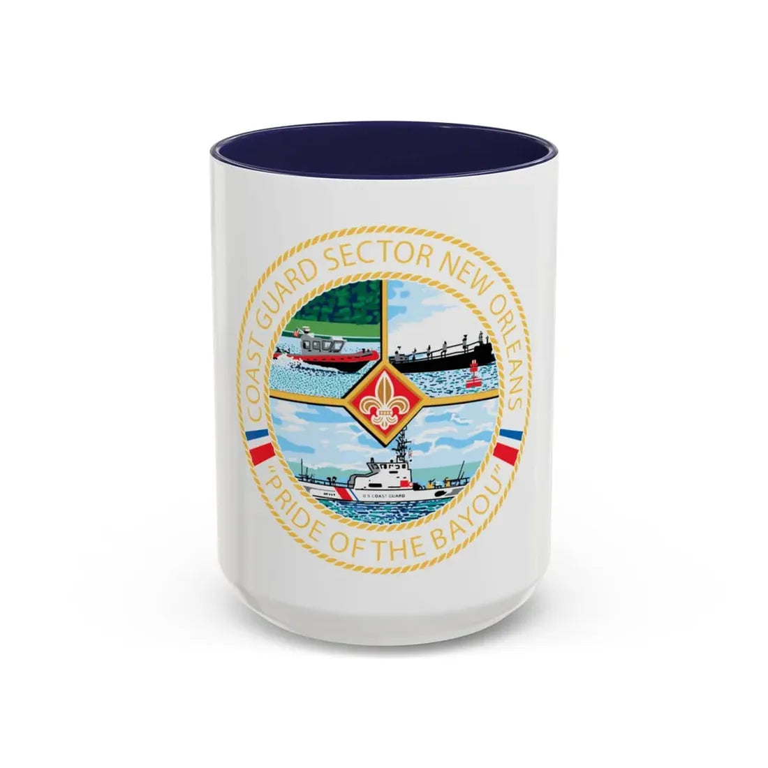 USCG Sector New Orleans   Pride of the Bayou (U.S. Coast Guard) Accent Coffee Mug 15oz Navy - Go Mug Yourself