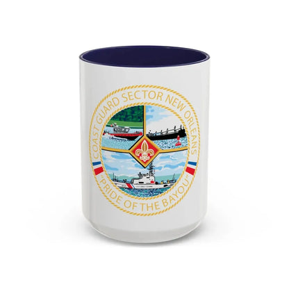 USCG Sector New Orleans   Pride of the Bayou (U.S. Coast Guard) Accent Coffee Mug 15oz Navy - Go Mug Yourself
