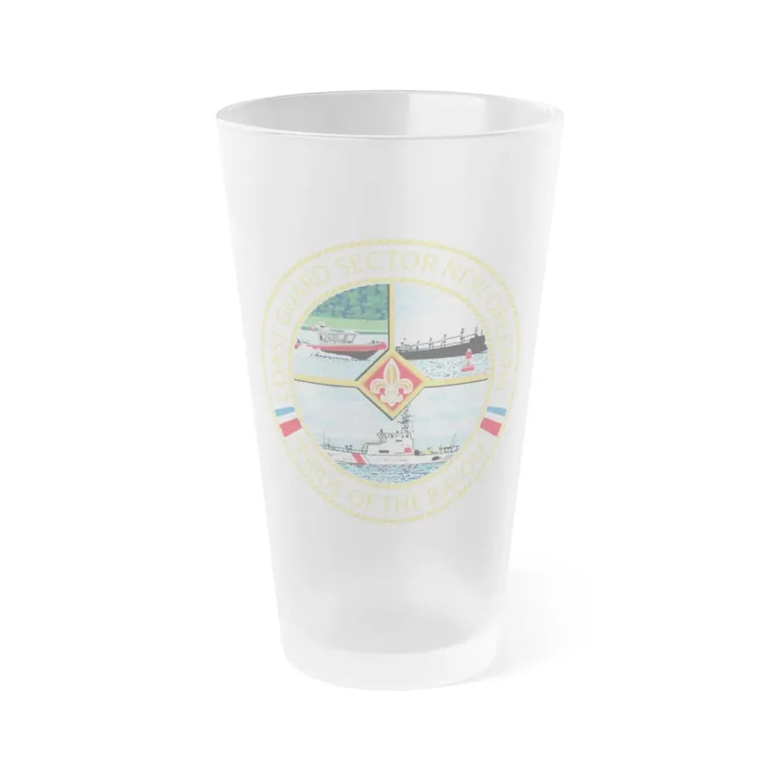 USCG Sector New Orleans   Pride of the Bayou (U.S. Coast Guard) Frosted Pint Glass 16oz Default Title - Go Mug Yourself