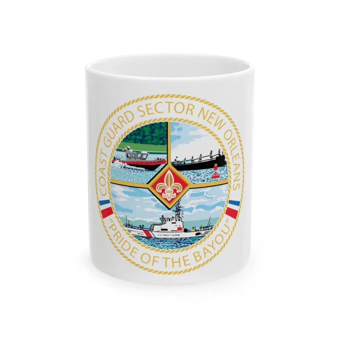 USCG Sector New Orleans   Pride of the Bayou (U.S. Coast Guard) White Coffee Mug 11oz - Go Mug Yourself