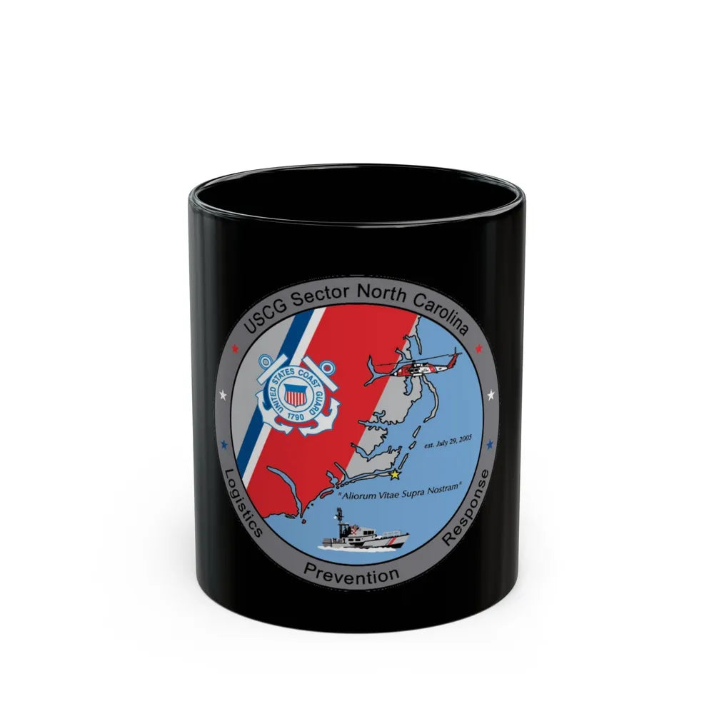 USCG Sector North Carolina (U.S. Coast Guard) Black Coffee Mug-11oz-Go Mug Yourself