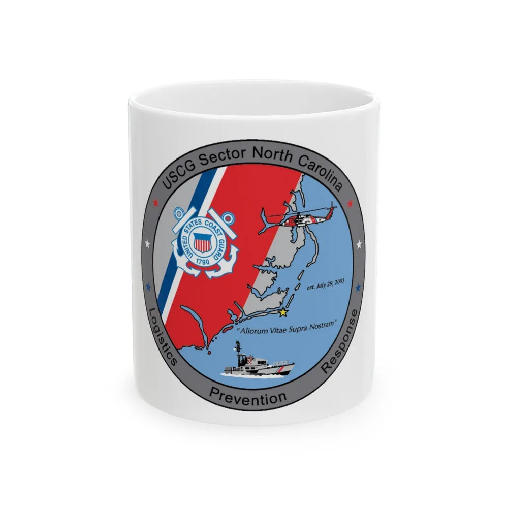 USCG Sector North Carolina (U.S. Coast Guard) White Coffee Mug-11oz-Go Mug Yourself