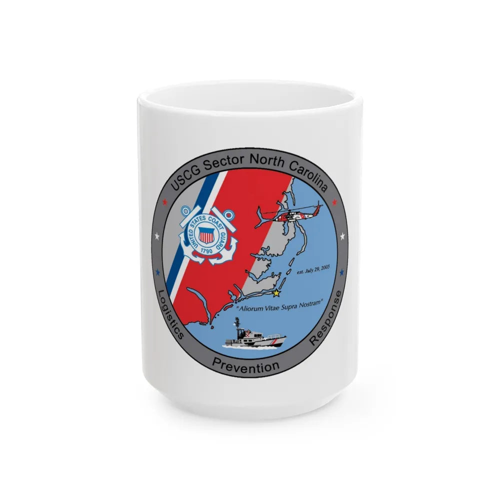 USCG Sector North Carolina (U.S. Coast Guard) White Coffee Mug-15oz-Go Mug Yourself