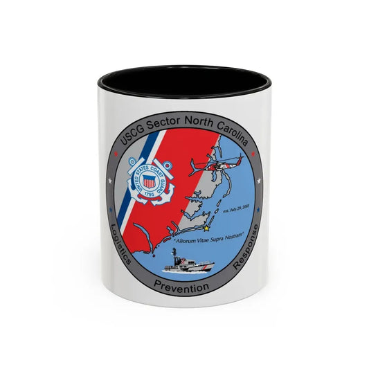 USCG Sector North Carolina (U.S. Coast Guard) Accent Coffee Mug 11oz Black - Go Mug Yourself
