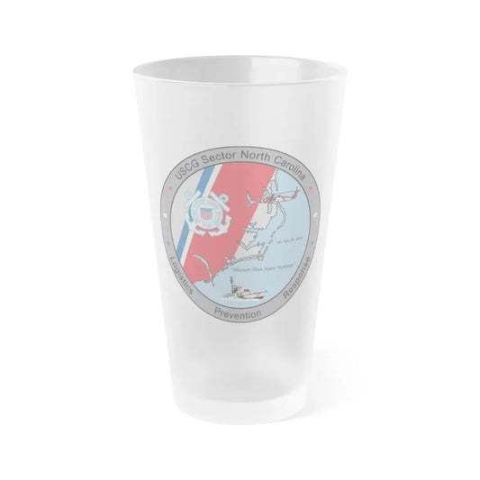 USCG Sector North Carolina (U.S. Coast Guard) Frosted Pint Glass 16oz Default Title - Go Mug Yourself