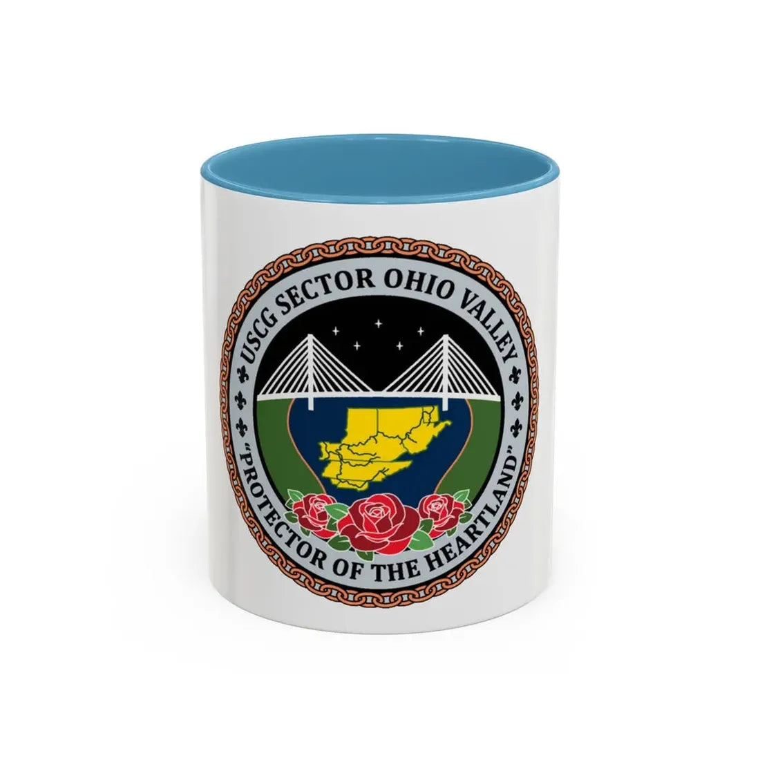 USCG SECTOR OHIO VALLEY (U.S. Coast Guard) Accent Coffee Mug 11oz Light Blue - Go Mug Yourself