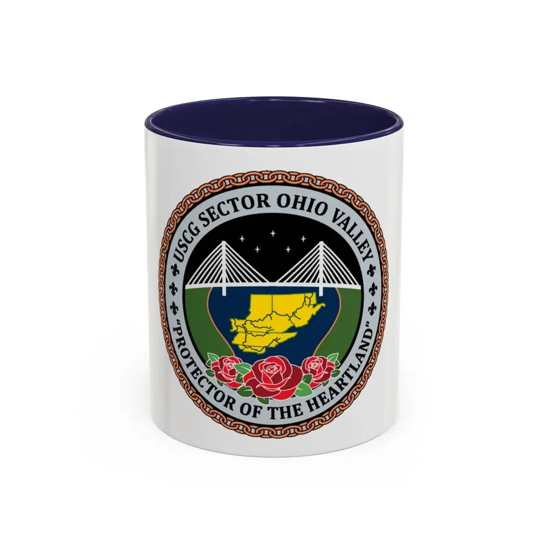 USCG SECTOR OHIO VALLEY (U.S. Coast Guard) Accent Coffee Mug 11oz Navy - Go Mug Yourself