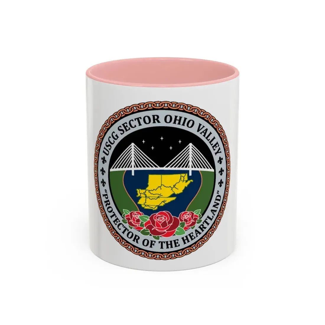 USCG SECTOR OHIO VALLEY (U.S. Coast Guard) Accent Coffee Mug 11oz Pink - Go Mug Yourself
