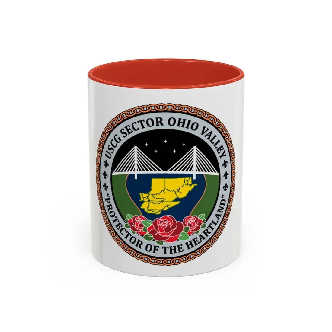USCG SECTOR OHIO VALLEY (U.S. Coast Guard) Accent Coffee Mug 11oz Red - Go Mug Yourself