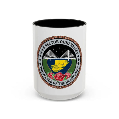 USCG SECTOR OHIO VALLEY (U.S. Coast Guard) Accent Coffee Mug 15oz Black - Go Mug Yourself