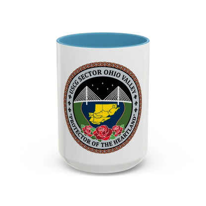 USCG SECTOR OHIO VALLEY (U.S. Coast Guard) Accent Coffee Mug 15oz Light Blue - Go Mug Yourself