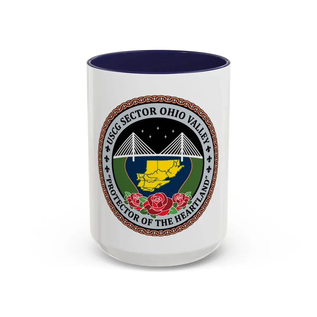 USCG SECTOR OHIO VALLEY (U.S. Coast Guard) Accent Coffee Mug 15oz Navy - Go Mug Yourself