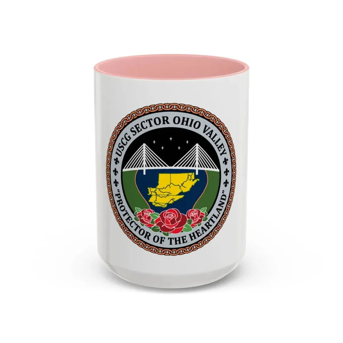 USCG SECTOR OHIO VALLEY (U.S. Coast Guard) Accent Coffee Mug 15oz Pink - Go Mug Yourself