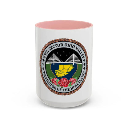 USCG SECTOR OHIO VALLEY (U.S. Coast Guard) Accent Coffee Mug 15oz Pink - Go Mug Yourself