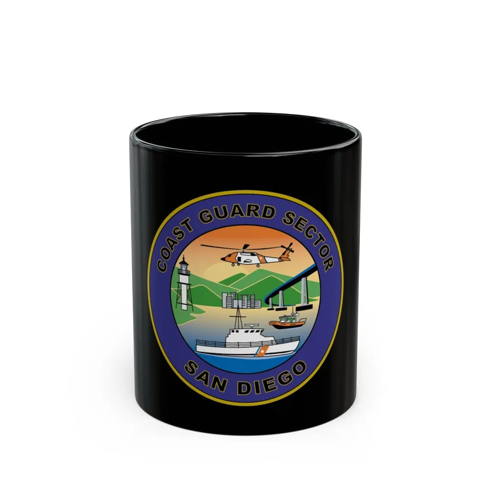 USCG Sector San Diego NEW 07 (U.S. Coast Guard) Black Coffee Mug-11oz-Go Mug Yourself