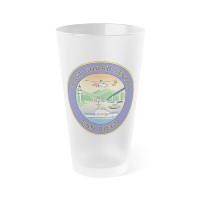 USCG Sector San Diego NEW 07 (U.S. Coast Guard) Frosted Pint Glass 16oz-Go Mug Yourself