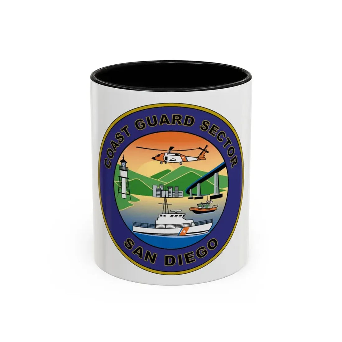 USCG Sector San Diego NEW 07 (U.S. Coast Guard) Accent Coffee Mug 11oz Black - Go Mug Yourself