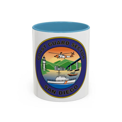 USCG Sector San Diego NEW 07 (U.S. Coast Guard) Accent Coffee Mug 11oz Light Blue - Go Mug Yourself