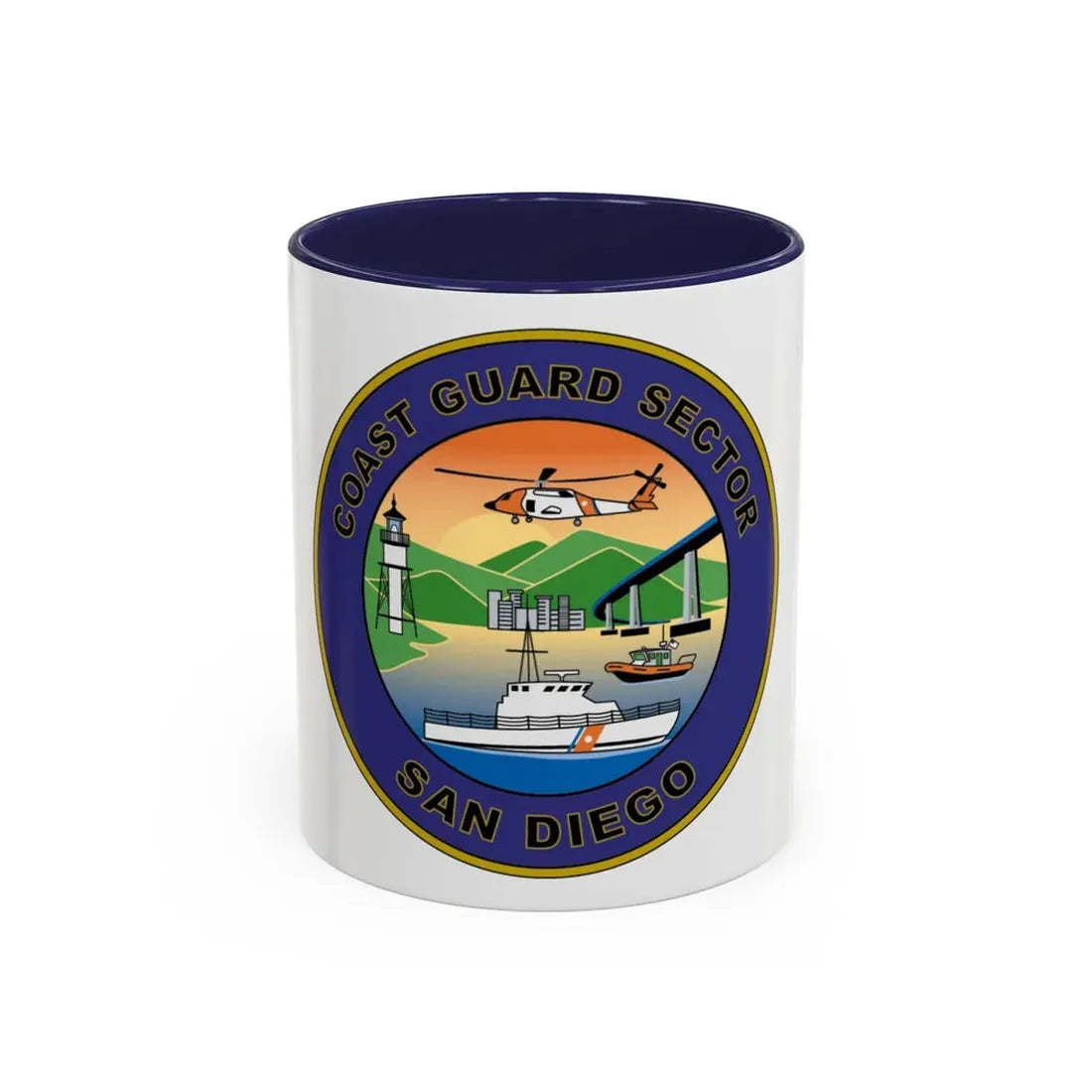 USCG Sector San Diego NEW 07 (U.S. Coast Guard) Accent Coffee Mug 11oz Navy - Go Mug Yourself