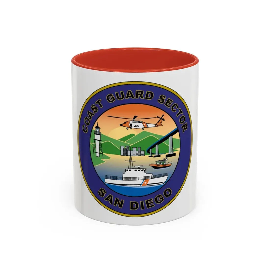 USCG Sector San Diego NEW 07 (U.S. Coast Guard) Accent Coffee Mug 11oz Red - Go Mug Yourself
