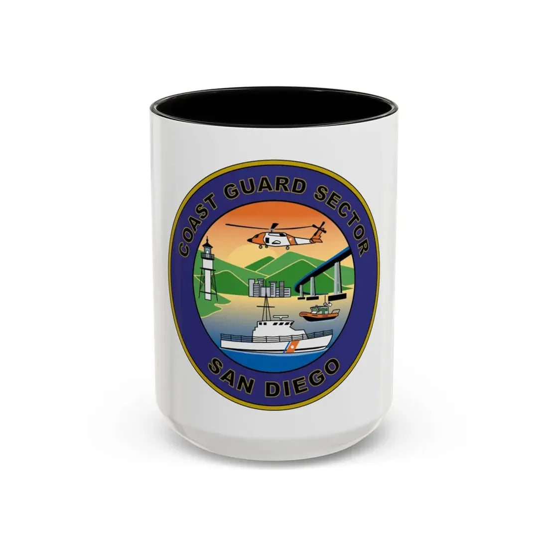 USCG Sector San Diego NEW 07 (U.S. Coast Guard) Accent Coffee Mug 15oz Black - Go Mug Yourself