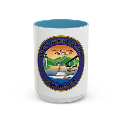 USCG Sector San Diego NEW 07 (U.S. Coast Guard) Accent Coffee Mug 15oz Light Blue - Go Mug Yourself