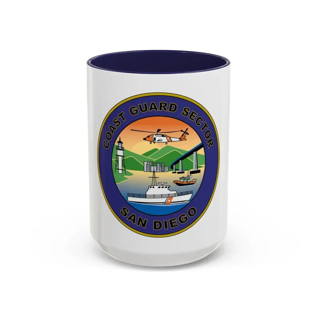 USCG Sector San Diego NEW 07 (U.S. Coast Guard) Accent Coffee Mug 15oz Navy - Go Mug Yourself