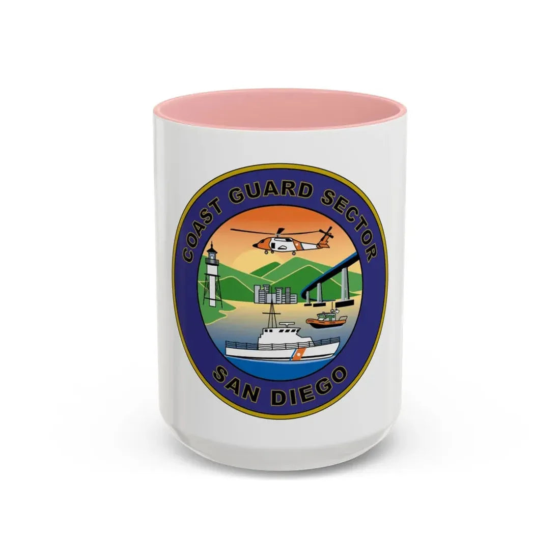 USCG Sector San Diego NEW 07 (U.S. Coast Guard) Accent Coffee Mug 15oz Pink - Go Mug Yourself