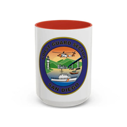 USCG Sector San Diego NEW 07 (U.S. Coast Guard) Accent Coffee Mug 15oz Red - Go Mug Yourself