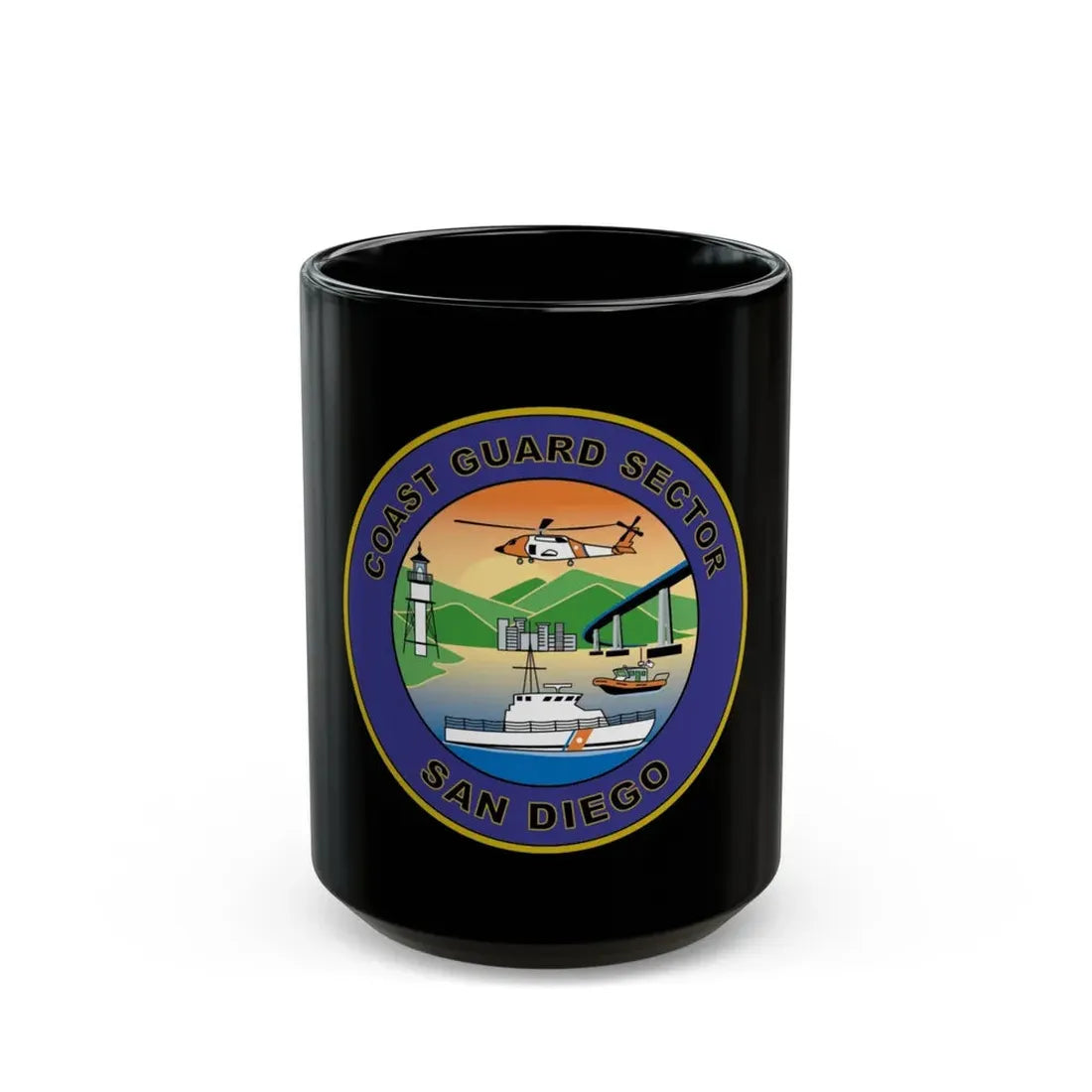 USCG Sector San Diego NEW 07 (U.S. Coast Guard) Black Coffee Mug 15oz - Go Mug Yourself